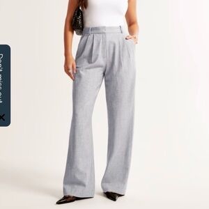 Abercrombie & Fitch Light Gray Wide-Leg Pants